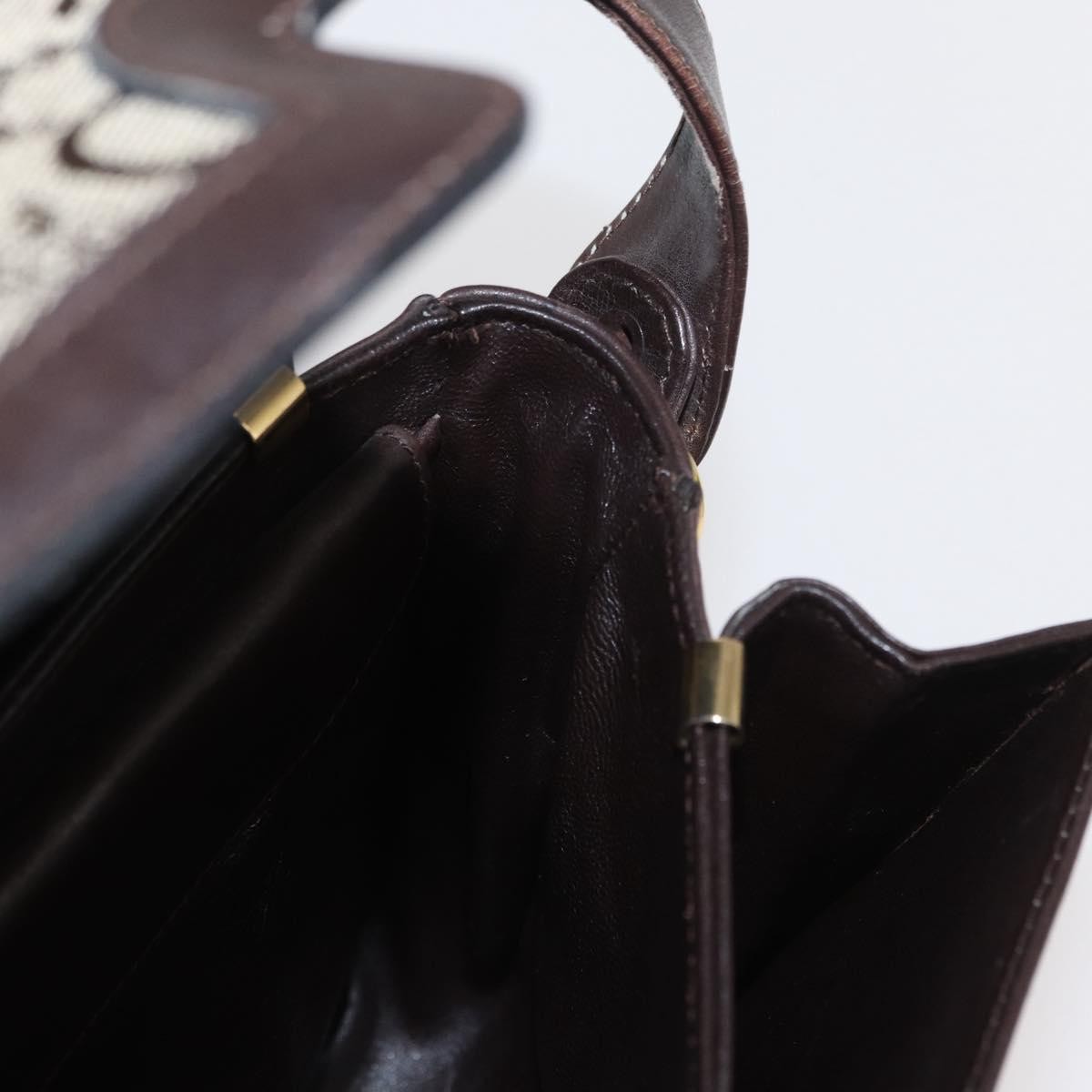 Celine Vintage C Sulky Horsebit Shoulder bag Canvas and Leather, BROWN, CANVAS, Shoulder bag