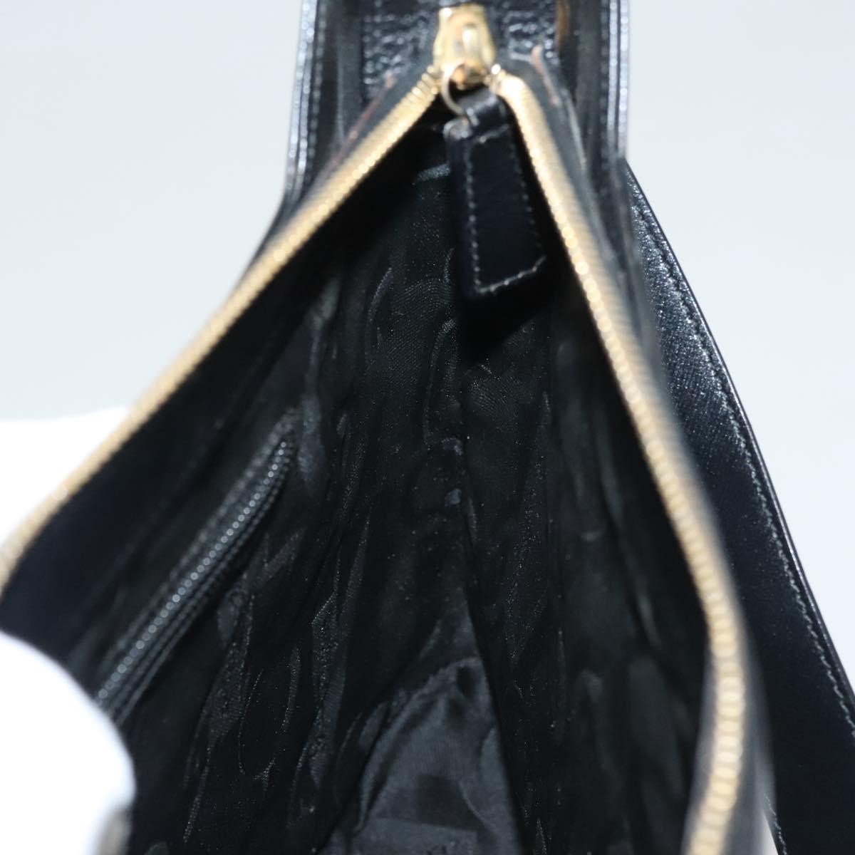 Salvatore Ferragamo Gancini Shoulder Bag Leather, BLACK, LEATHER, Shoulder bag