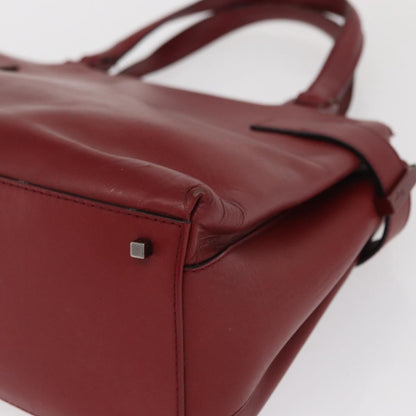 Salvatore Ferragamo Double Gancini Side Buckle Tote Leather, RED, LEATHER, Handbag