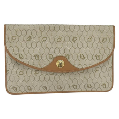 Christian Dior Vintage honeycomb clutch Canvas, BEIGE, CANVAS, Clutche & pouche