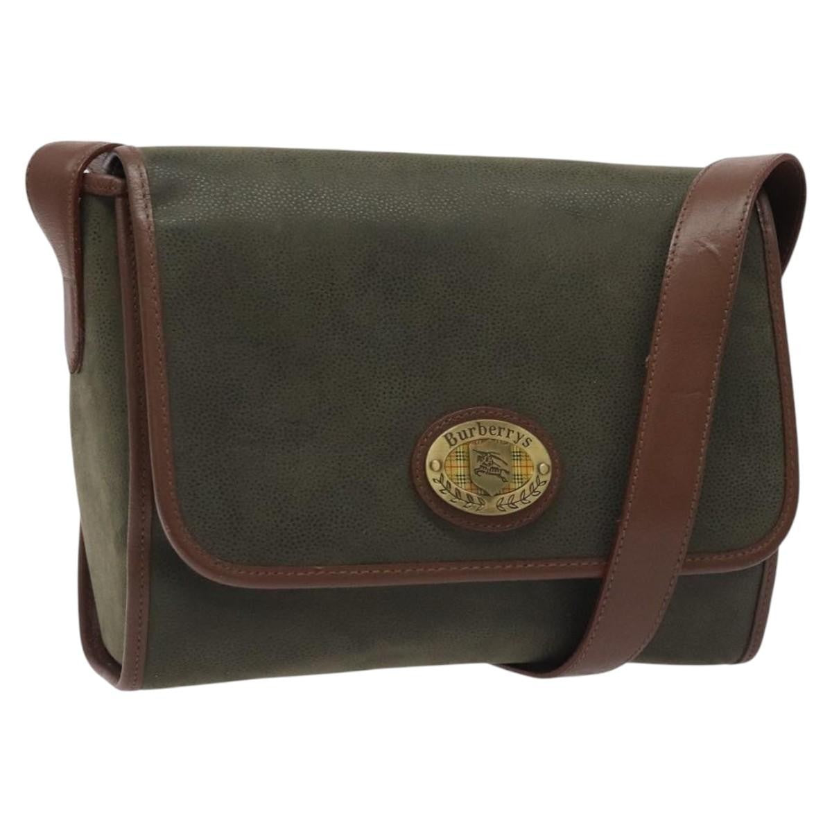 Burberry Vintage Shoulder Bag Suede, KHAKI, SUEDE, Shoulder bag