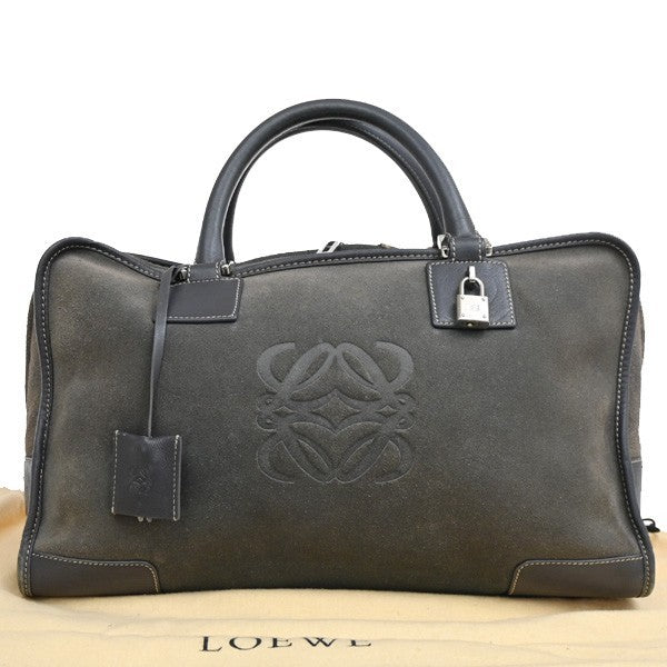 Loewe Amazona Bag Suede, GRAY, SUEDE, Handbag