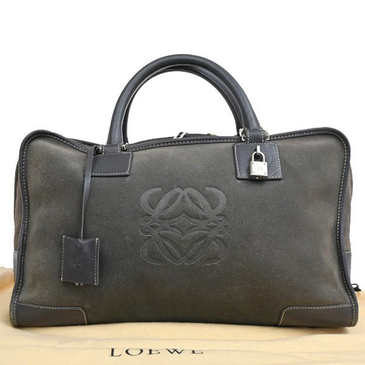 Loewe Amazona Bag Suede, GRAY, SUEDE, Handbag
