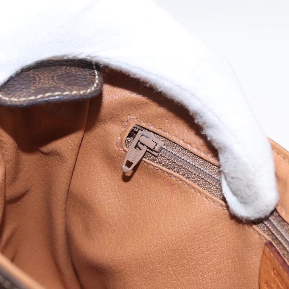 Celine Vintage Macadam Shoulder Bag Canvas and Leather, BROWN, CANVAS, Shoulder bag