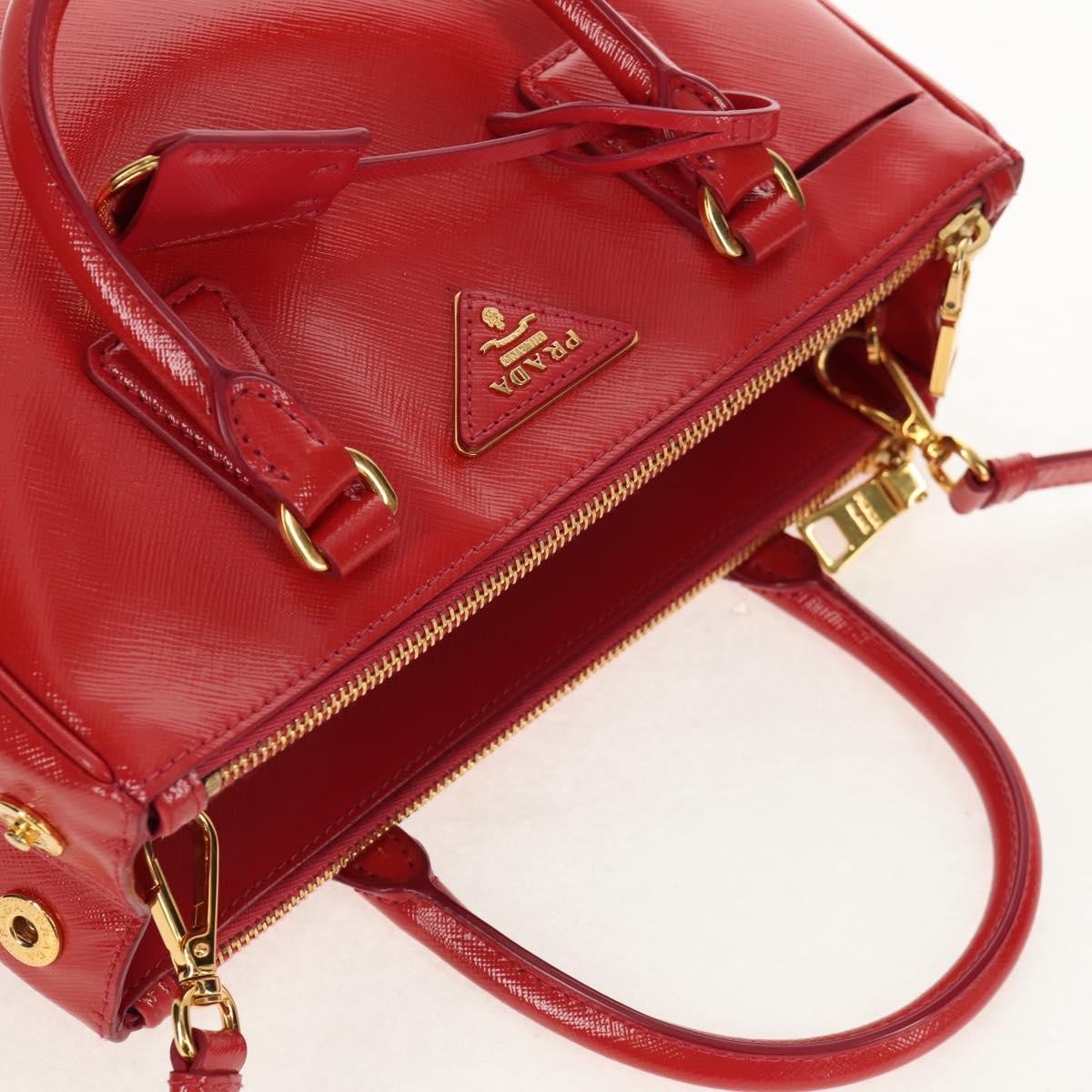 Prada Galleria Double Zip Tote Vernice Saffiano Leather, RED, LEATHER, Handbag