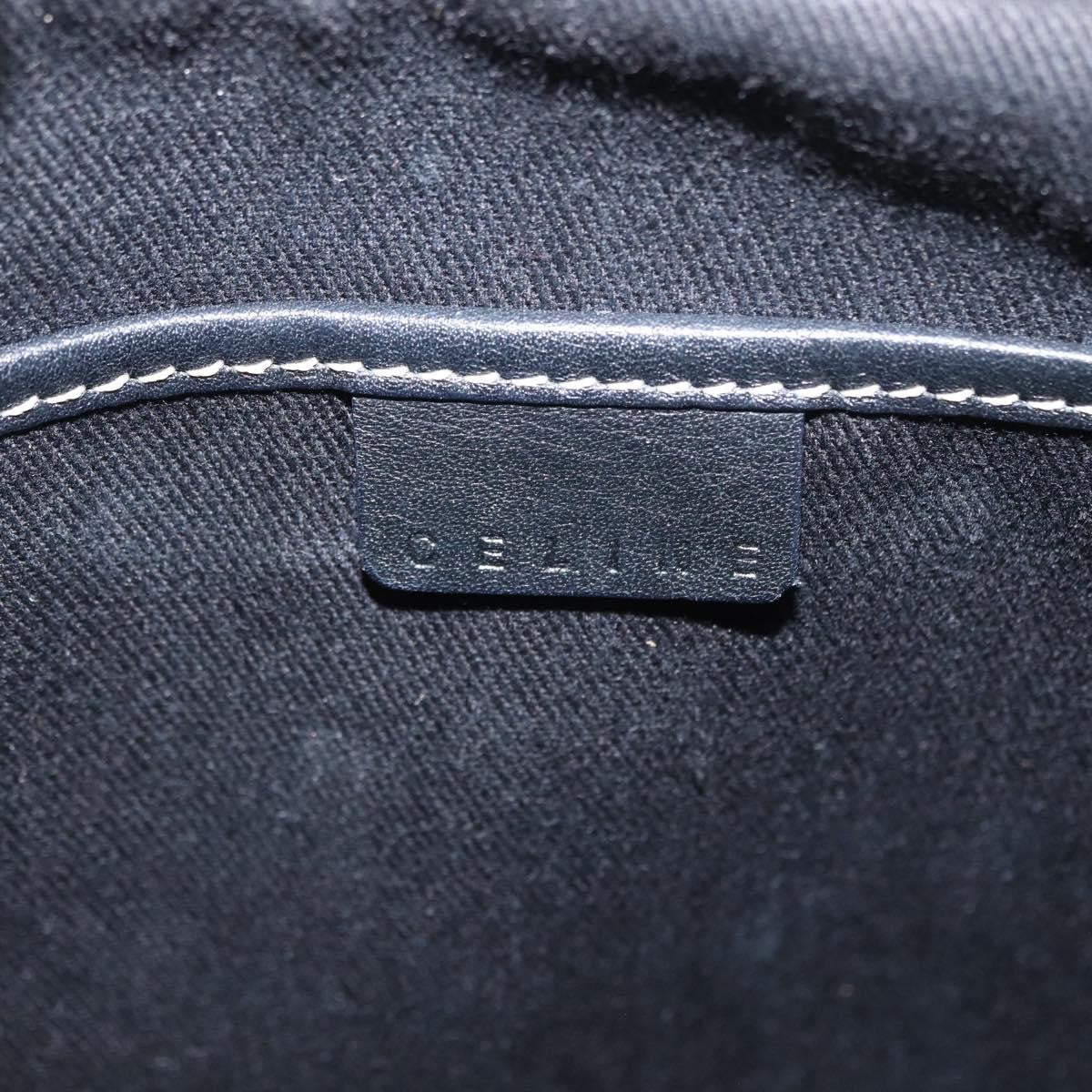 Celine Vintage Macadam Shoulder Bag Canvas and Leather, GRAY, CANVAS, Shoulder bag