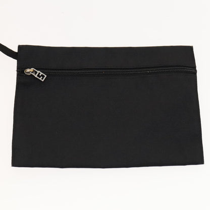 Fendi Vintage Double Buckle Flap Shoulder Bag Nylon, BLACK, NYLON, Shoulder bag