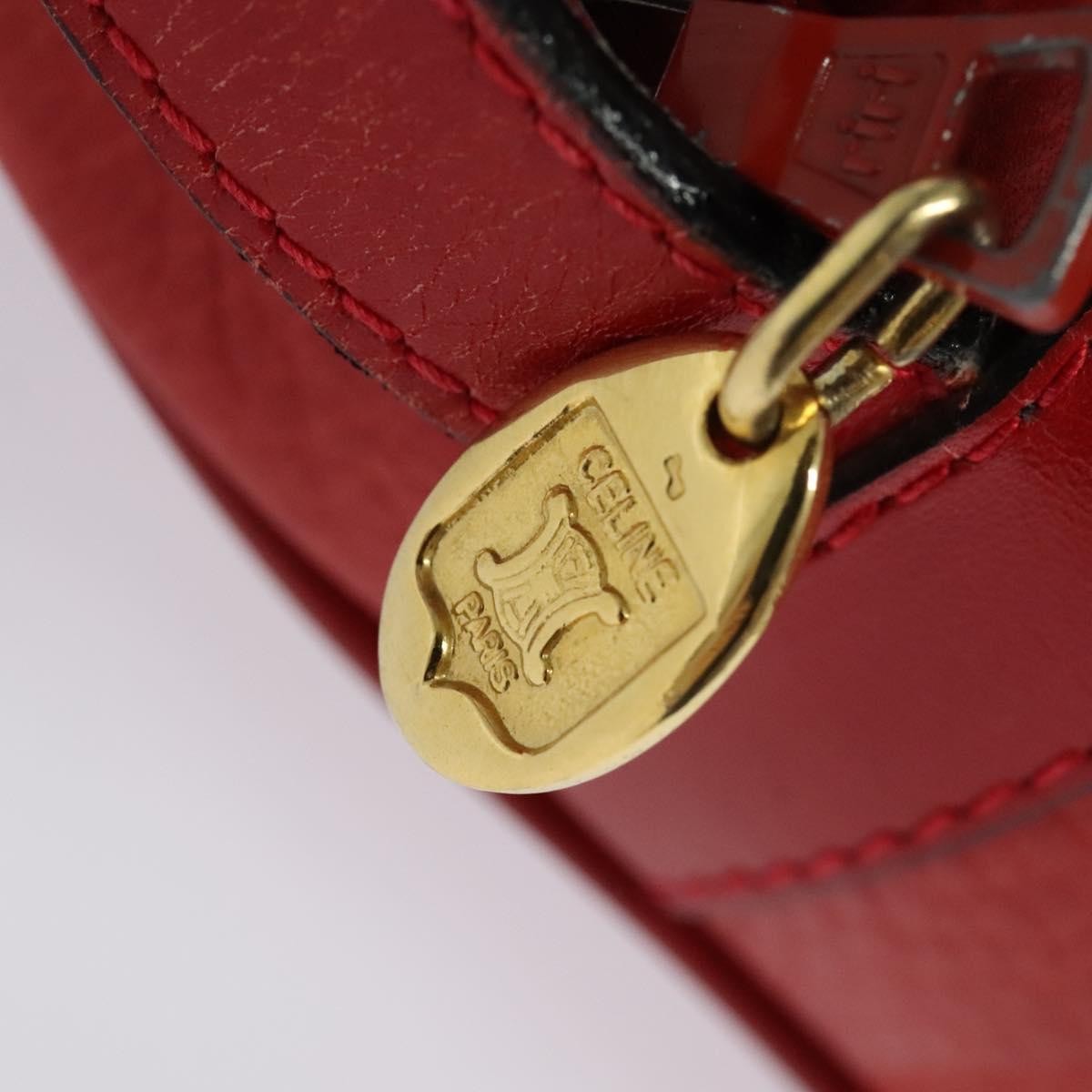 Celine Shoulder Bag Leather, RED, LEATHER, Shoulder bag