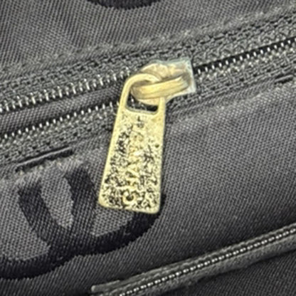 Chanel Vintage Wood Chain CC Shoulder Bag Caviar, BLACK, LEATHER, Shoulder bag