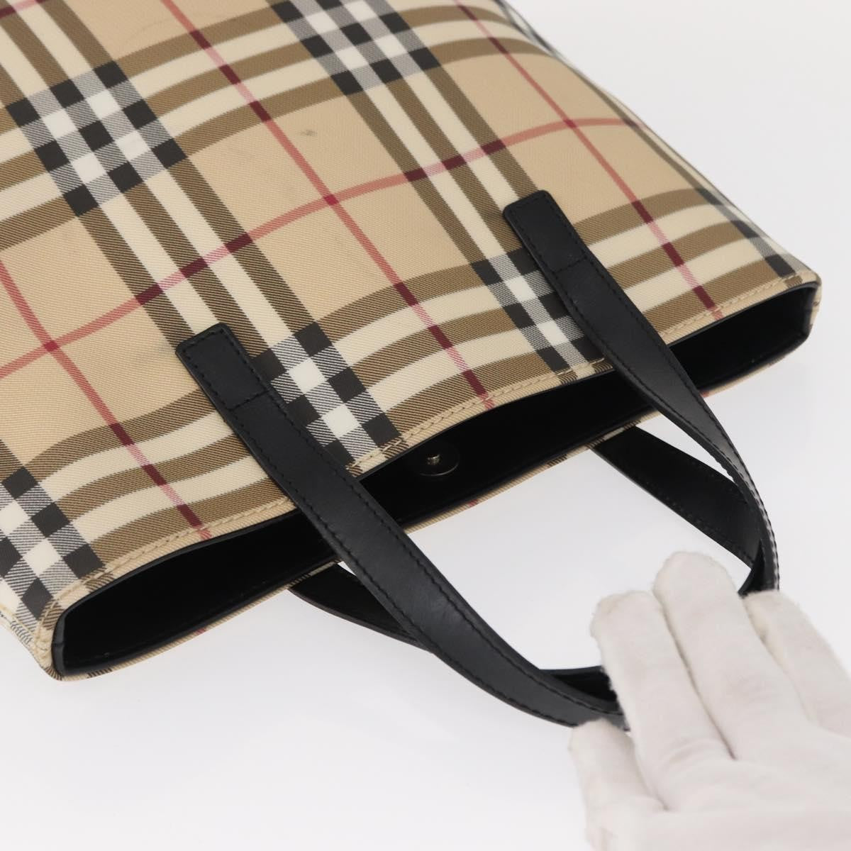 Burberry Top Handle Tote Nova Check Canvas, BEIGE, CANVAS, Handbag