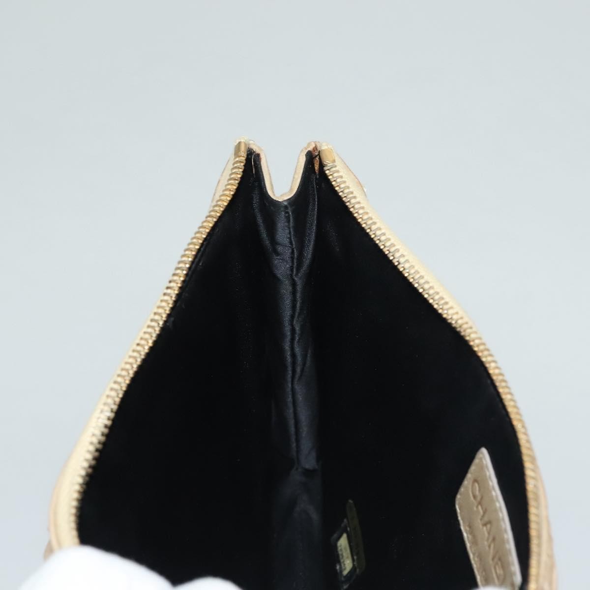 Chanel Ruffle Chain Pochette Lambskin, BEIGE, LEATHER, Clutche & pouche