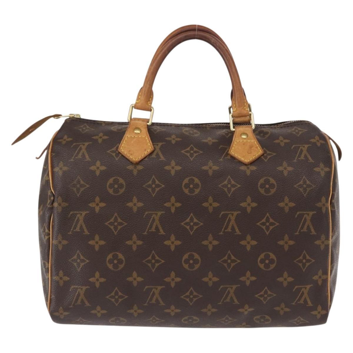Louis Vuitton Speedy Handbag Monogram Canvas, BROWN, CANVAS, Travel bag