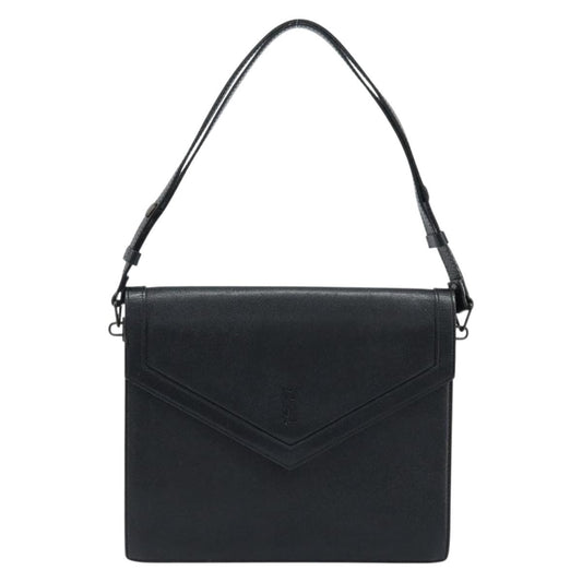 Saint Laurent Vintage Handbag Leather, BLACK, LEATHER, Handbag