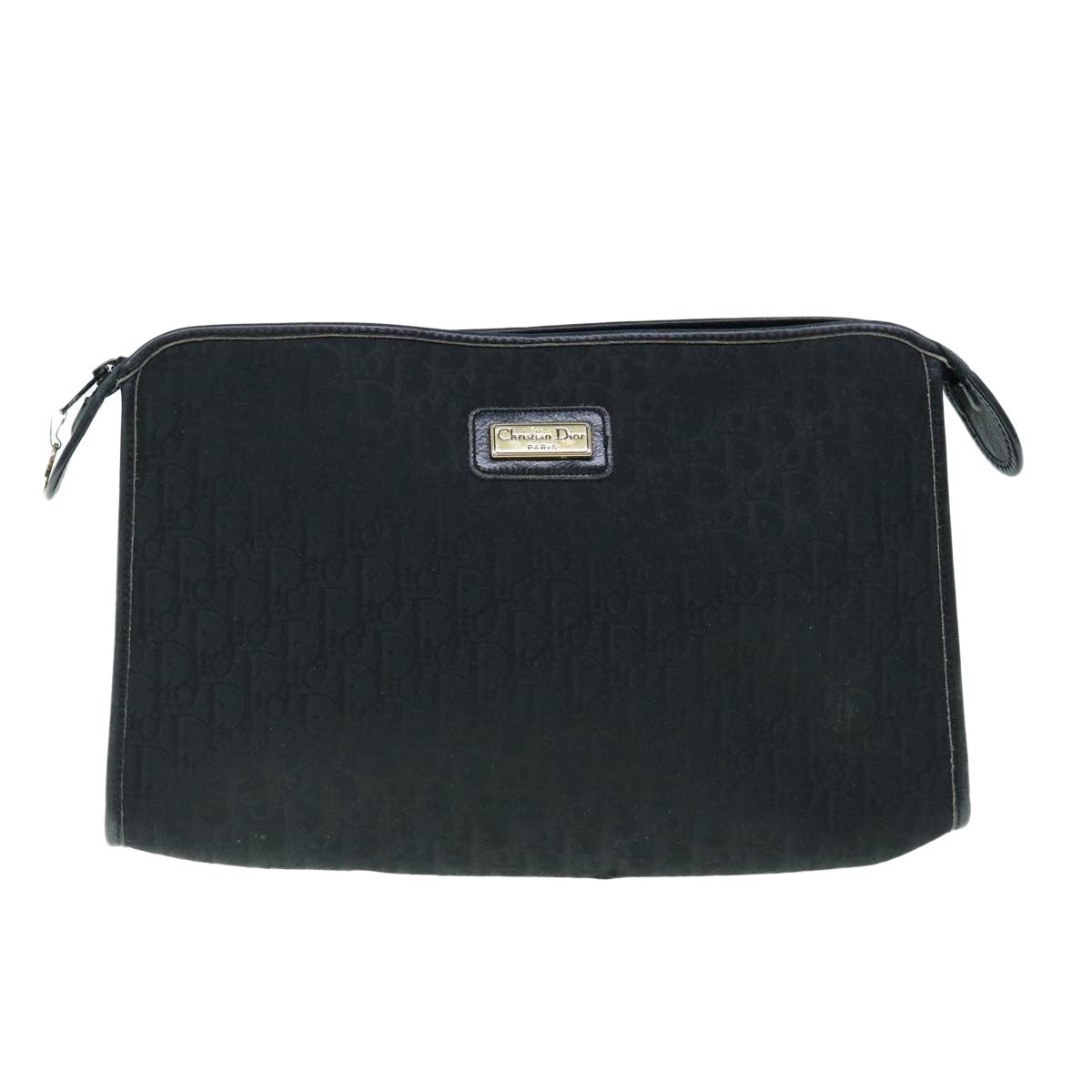 Christian Dior Vintage Trotter Pouch Diorissimo Canvas, BLACK, CANVAS, Clutche & pouche