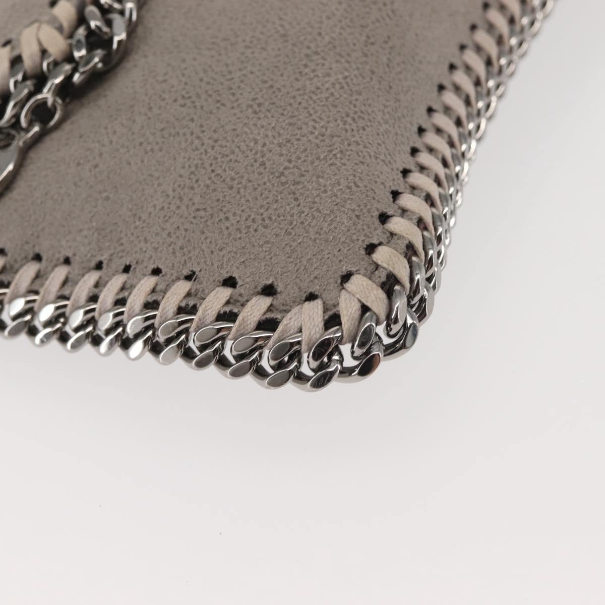 Stella McCartney Falabella Fold Over Flap Crossbody Bag Shaggy Deer, GRAY, SUEDE, Crossbody bag