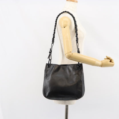 Prada Vintage Shoulder Bag Leather, BLACK, LEATHER, Shoulder bag
