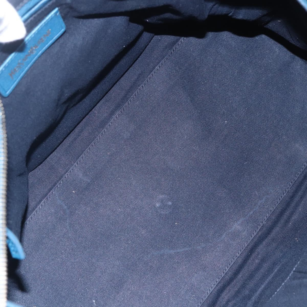 Saint Laurent Chyc Cabas Tote Leather, BLUE, LEATHER, Tote bag