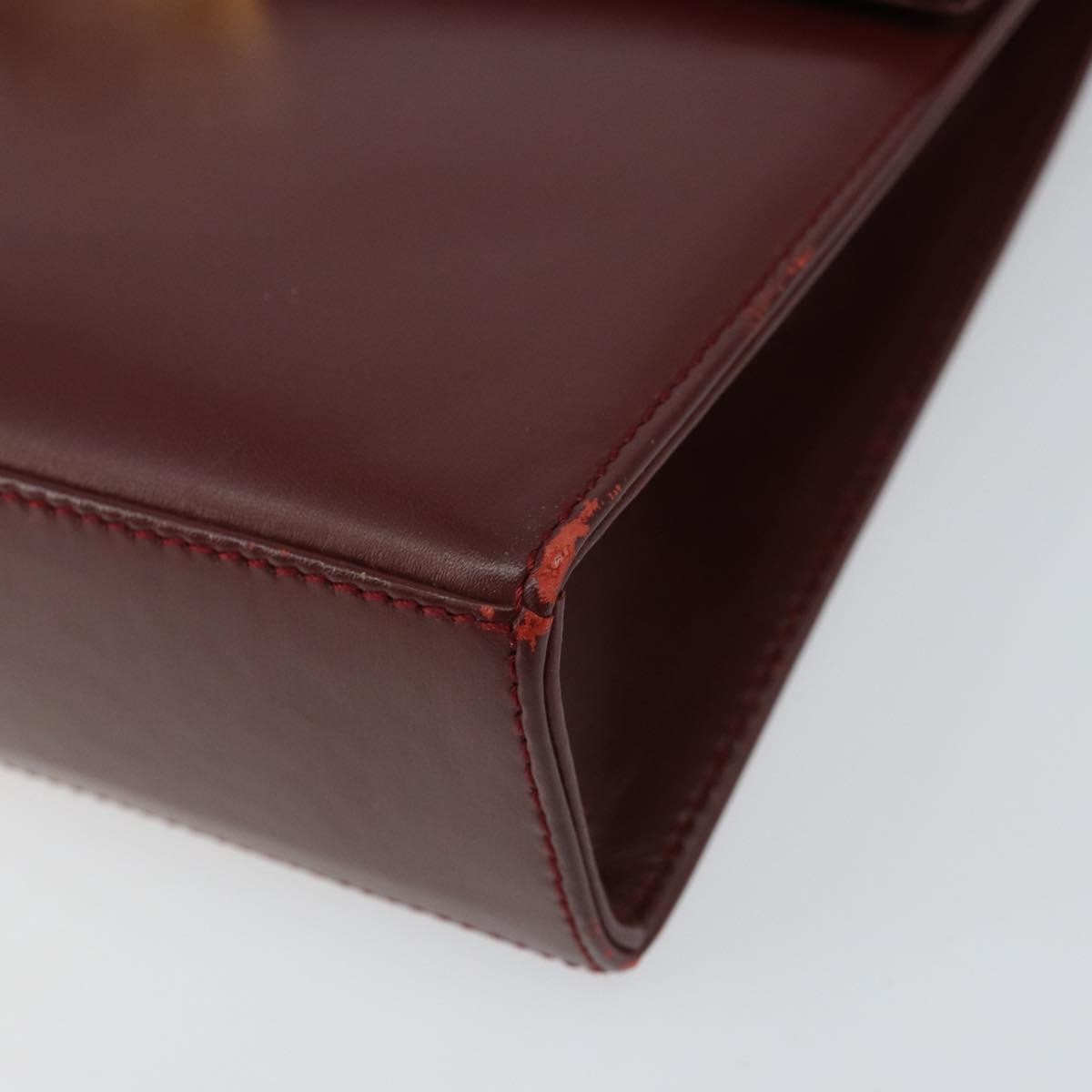 Salvatore Ferragamo Vintage Gancini Chain Shoulder Bag Leather, BURGUNDY, LEATHER, Shoulder bag