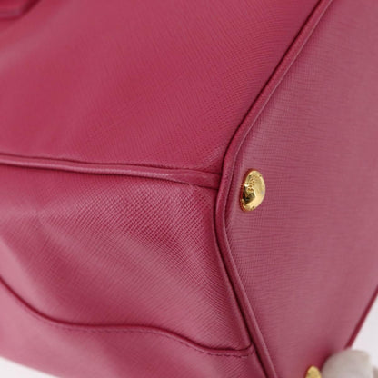 Prada Double Zip Lux Tote Saffiano Leather, PINK, LEATHER, Handbag