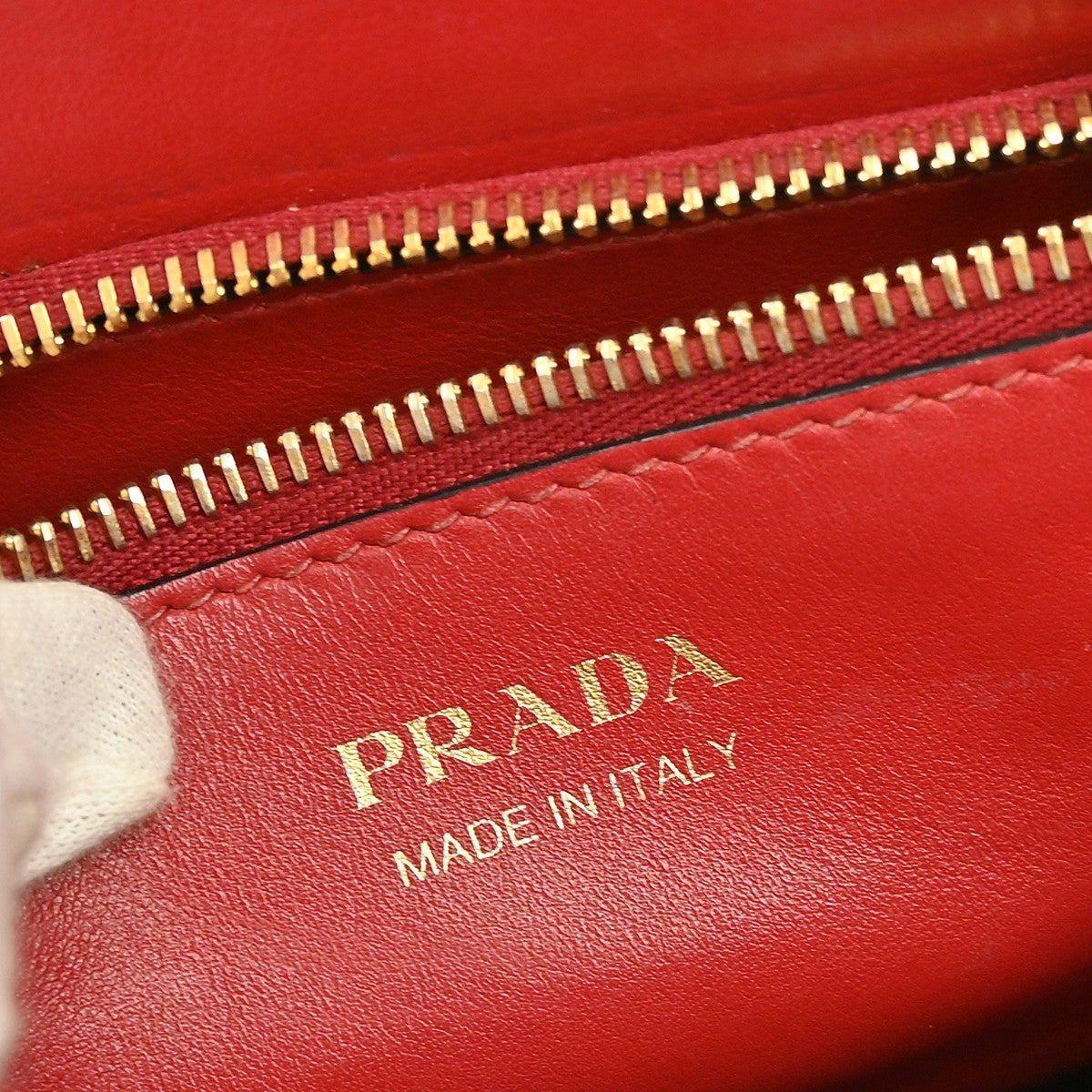 Prada Paradigme Tote Saffiano with City Calf, RED, LEATHER, Handbag
