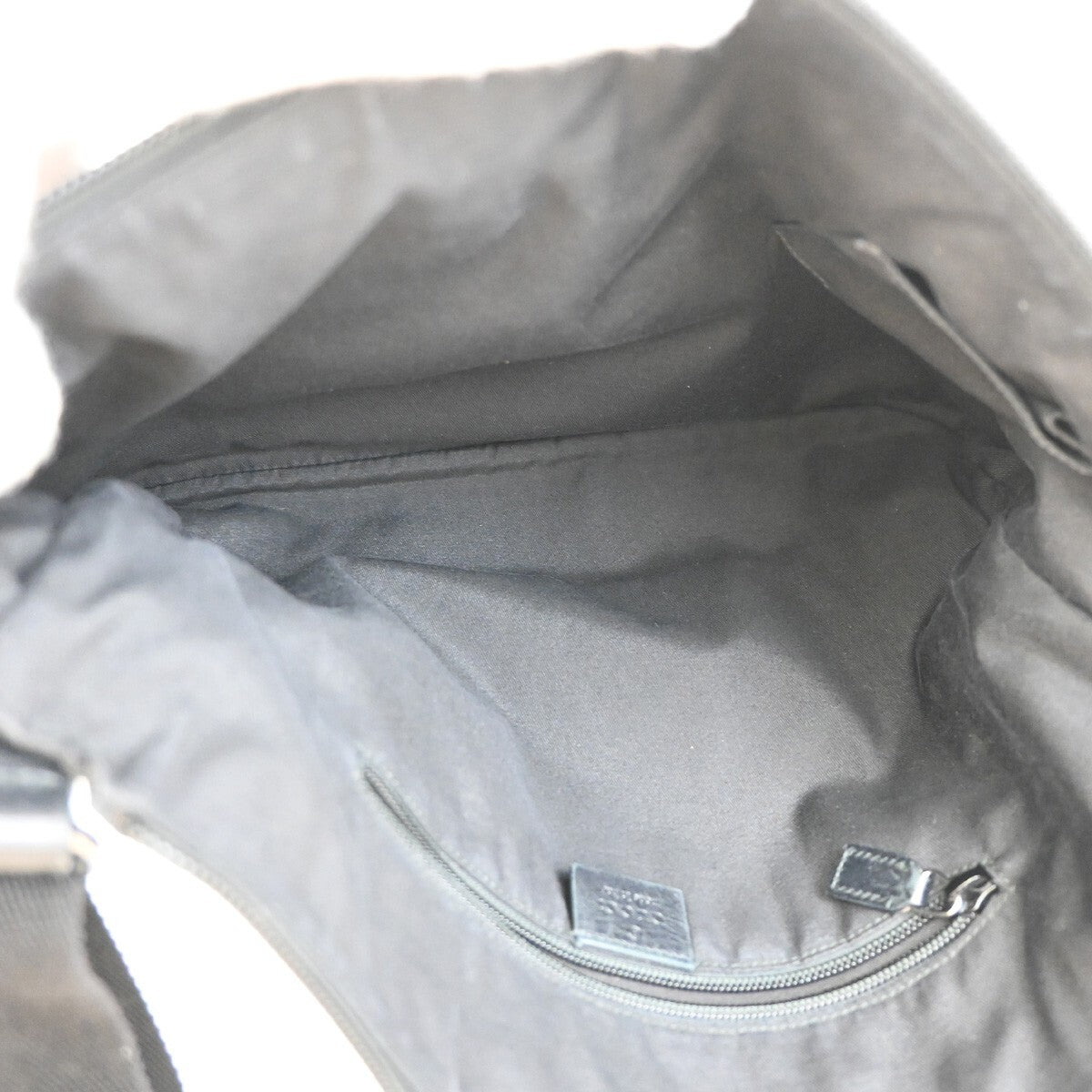 Gucci Zip Messenger Bag GG Denim, BLACK, CANVAS, Crossbody bag