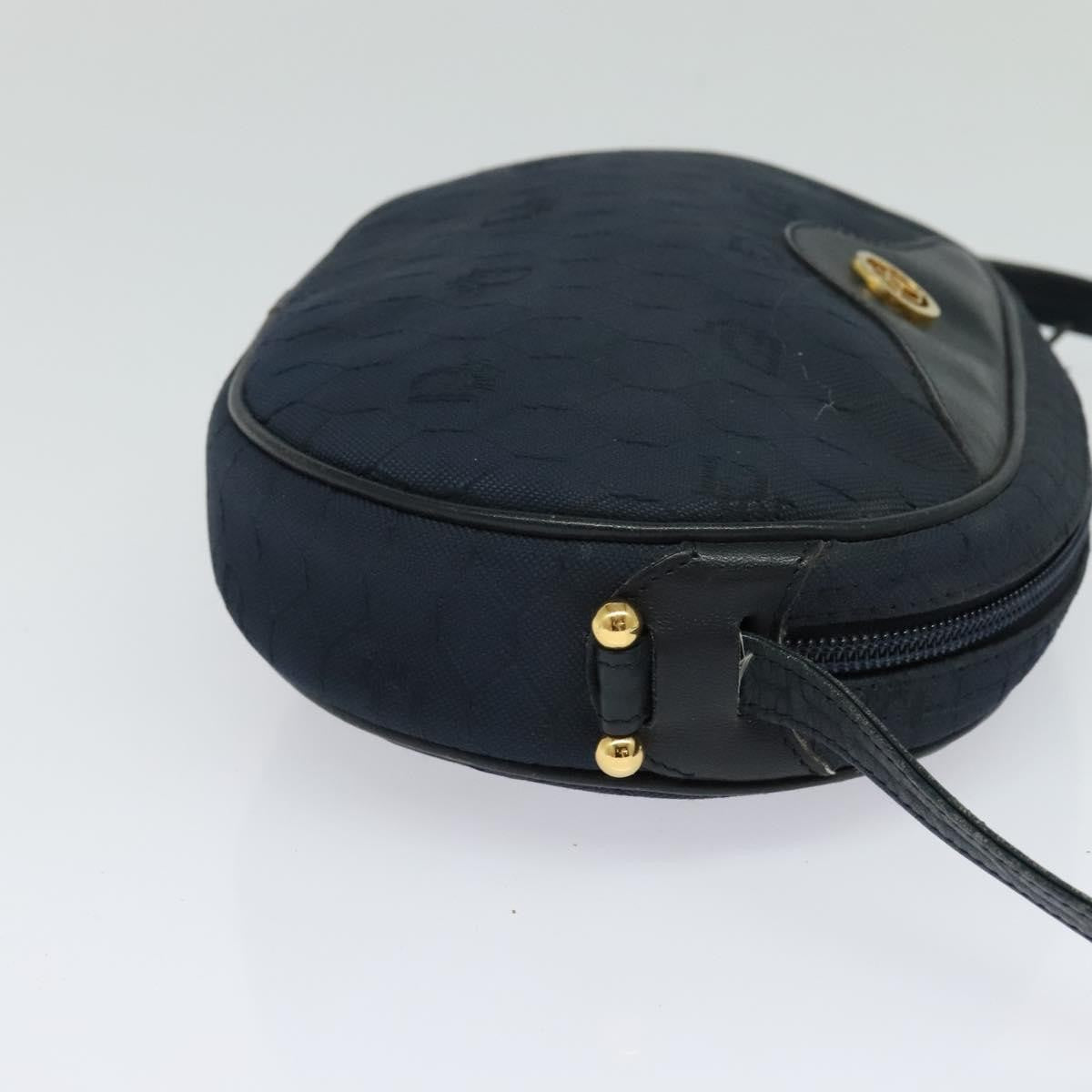 Christian Dior Vintage Honeycomb Shoulder Bag Canvas, NAVY, CANVAS, Shoulder bag