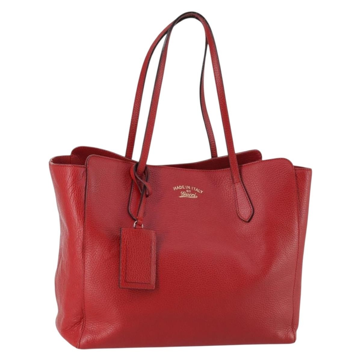 Gucci Swing Tote Leather, RED, LEATHER, Tote bag