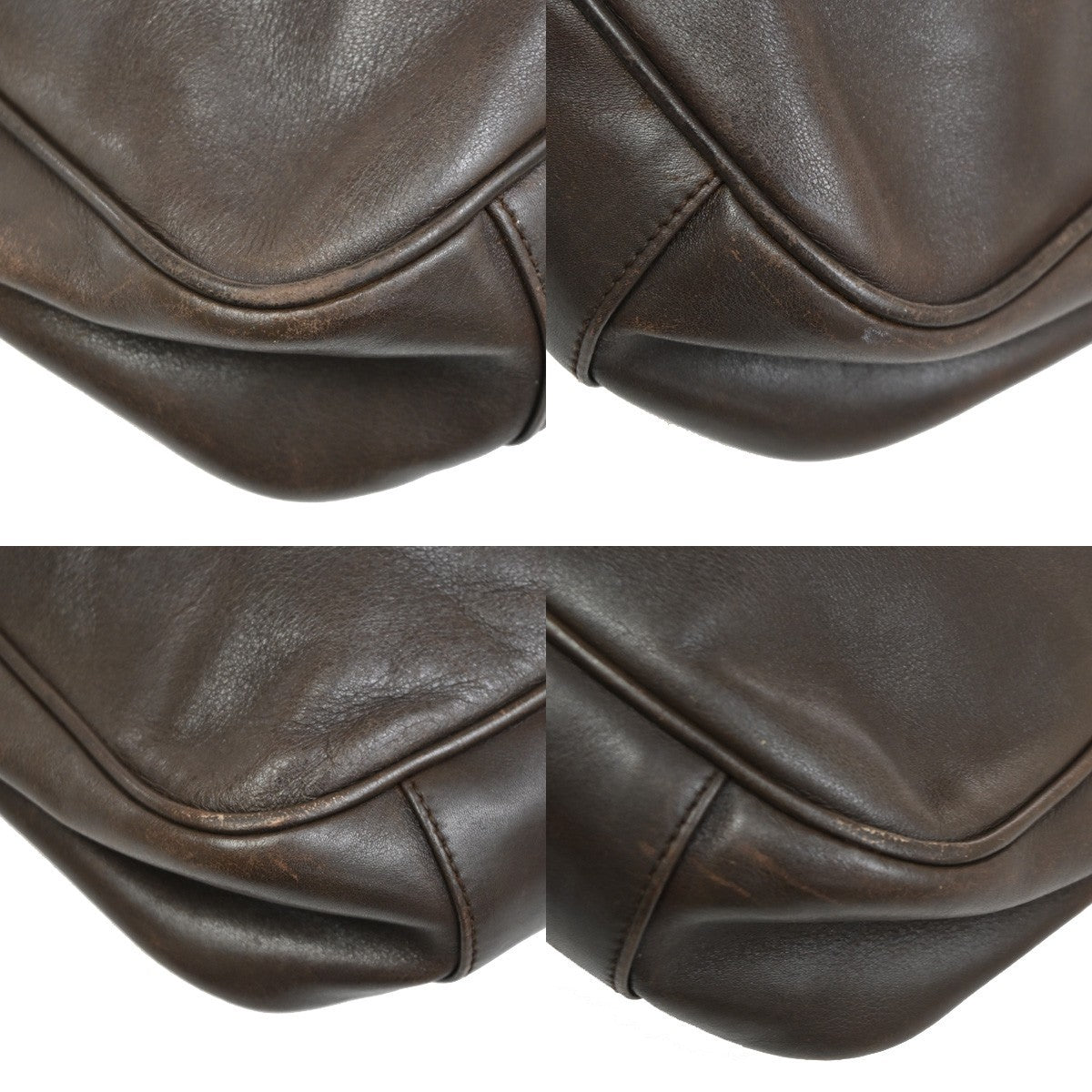 Gucci Vintage Bamboo Shoulder Bag Leather, BROWN, LEATHER, Shoulder bag