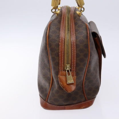 Celine Macadam Handbag Macadam with leather, BROWN, CANVAS, Handbag