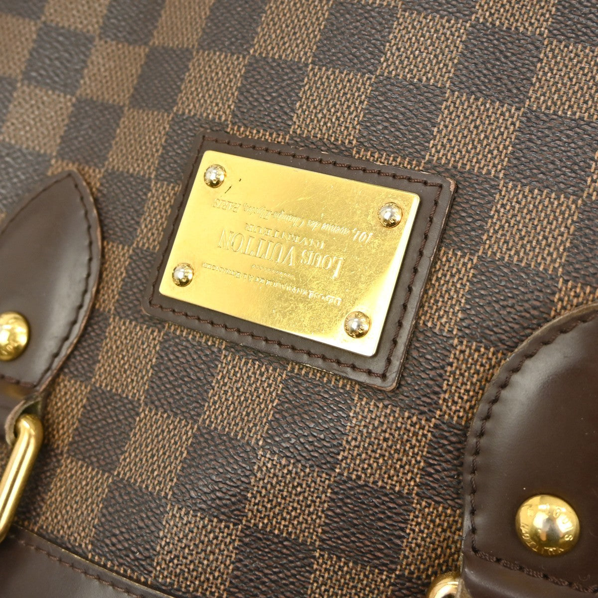 Louis Vuitton Hampstead Handbag Damier, BROWN, CANVAS, Tote bag