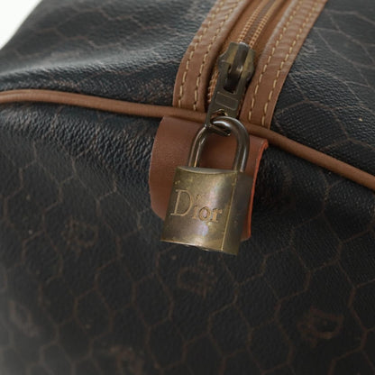 Christian Dior Vintage Honeycomb Boston bag Canvas and Leather, BLACK, CANVAS, Travel bag