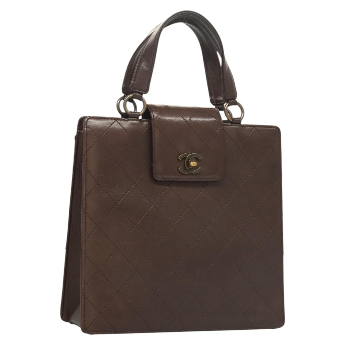 Chanel CC Flap Tote Quilted Calfskin, BROWN, LEATHER, Tote bag