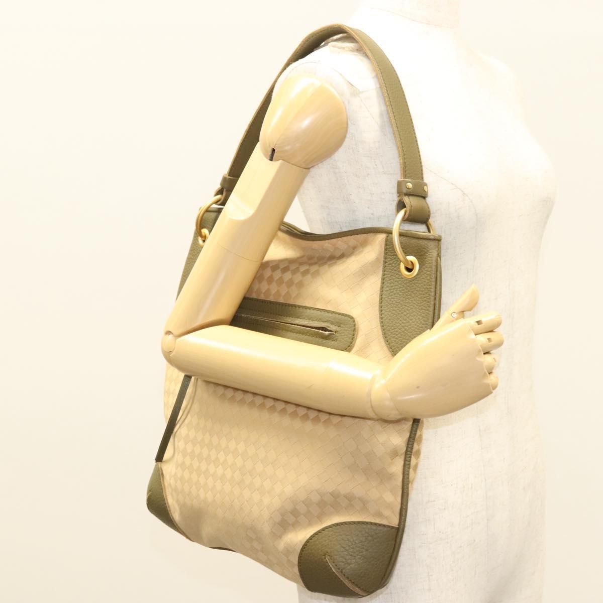 Bottega Veneta Vintage Shoulder Bag Canvas, BEIGE, CANVAS, Shoulder bag
