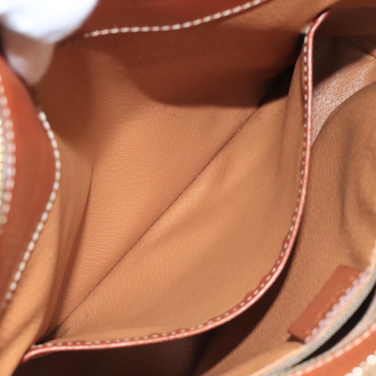 Celine Macadam Handbag Macadam with leather, BROWN, CANVAS, Handbag