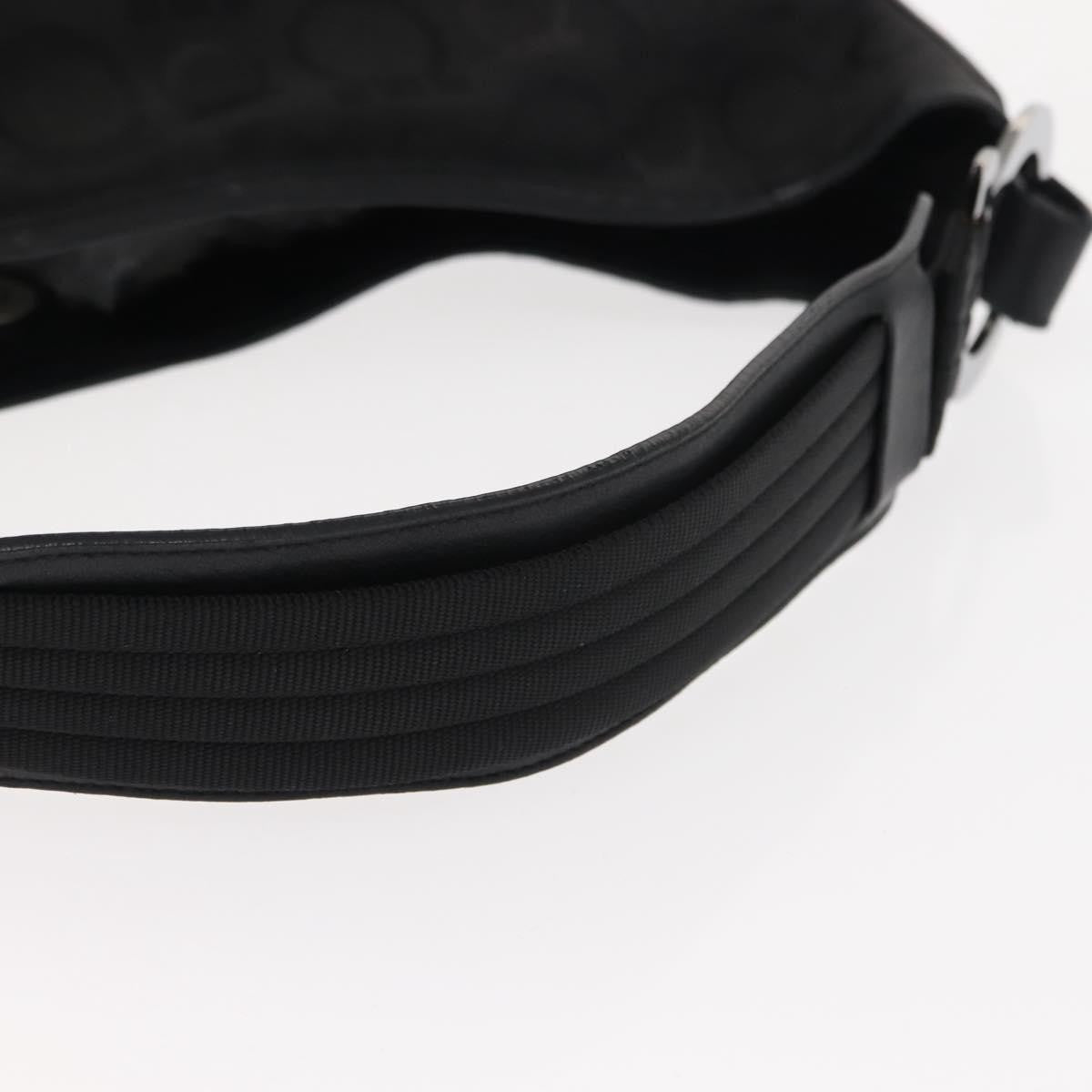 Salvatore Ferragamo Vintage Gancini Convertible Top Handle Bag Canvas, BLACK, CANVAS, Shoulder bag