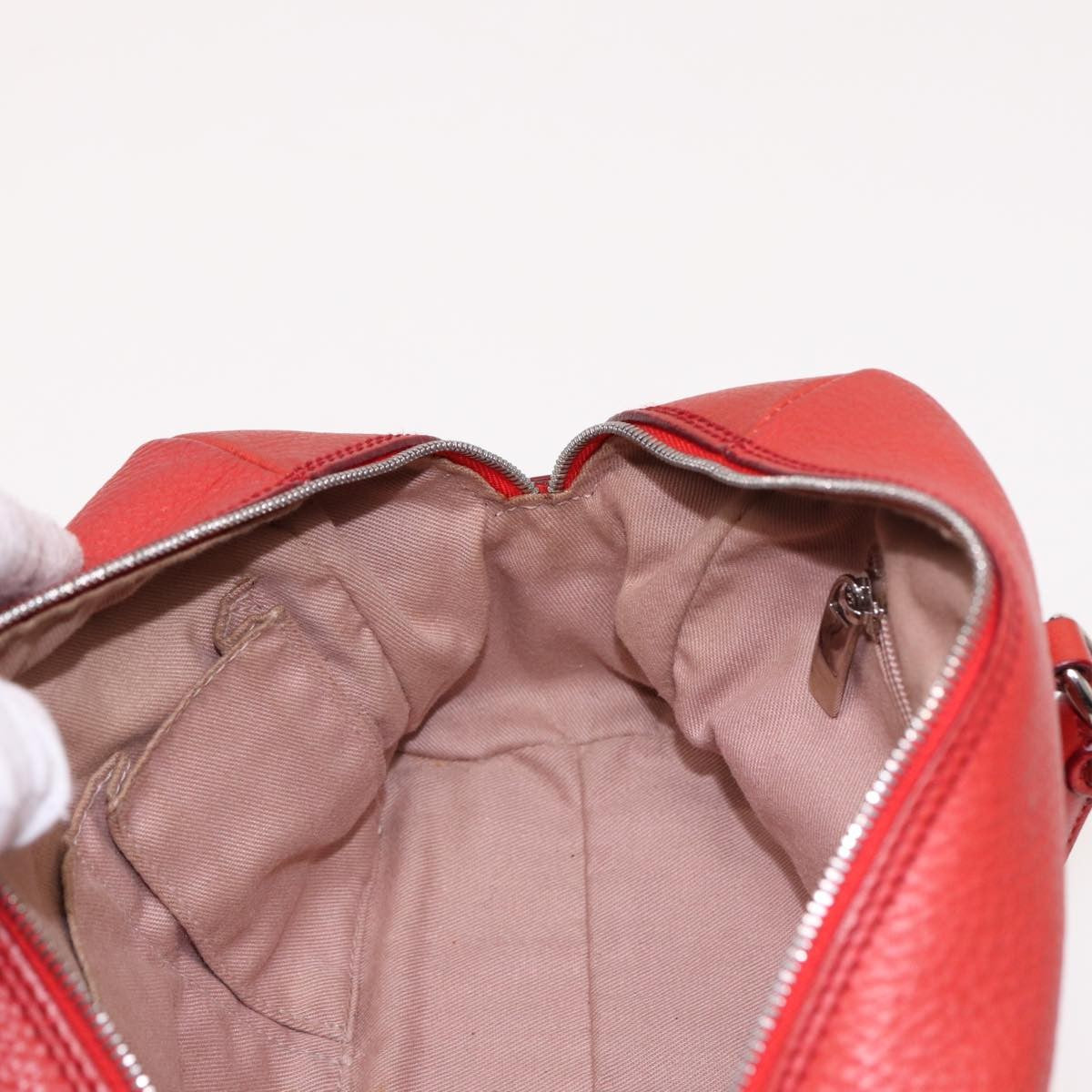 Salvatore Ferragamo Gancini Buckle Shoulder Bag Leather, RED, LEATHER, Handbag