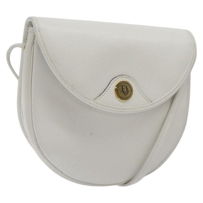 Christian Dior Flap Shoulder Bag Leather, WHITE, LEATHER, Shoulder bag