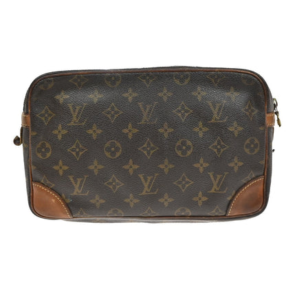 Louis Vuitton Compiegne Canvas, BROWN, LEATHER, Clutche & pouche