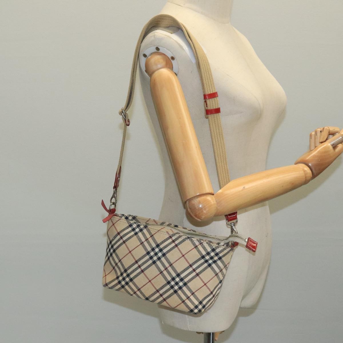 Burberry Shoulder Bag Nova Check Canvas, BEIGE, CANVAS, Shoulder bag