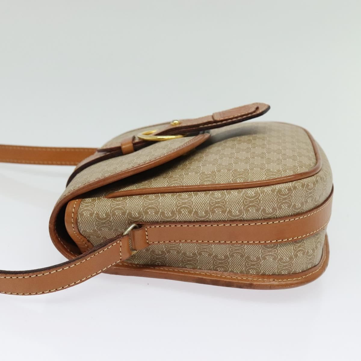 Celine Macadam Shoulder Bag PVC Leather, BEIGE, CANVAS, Shoulder bag