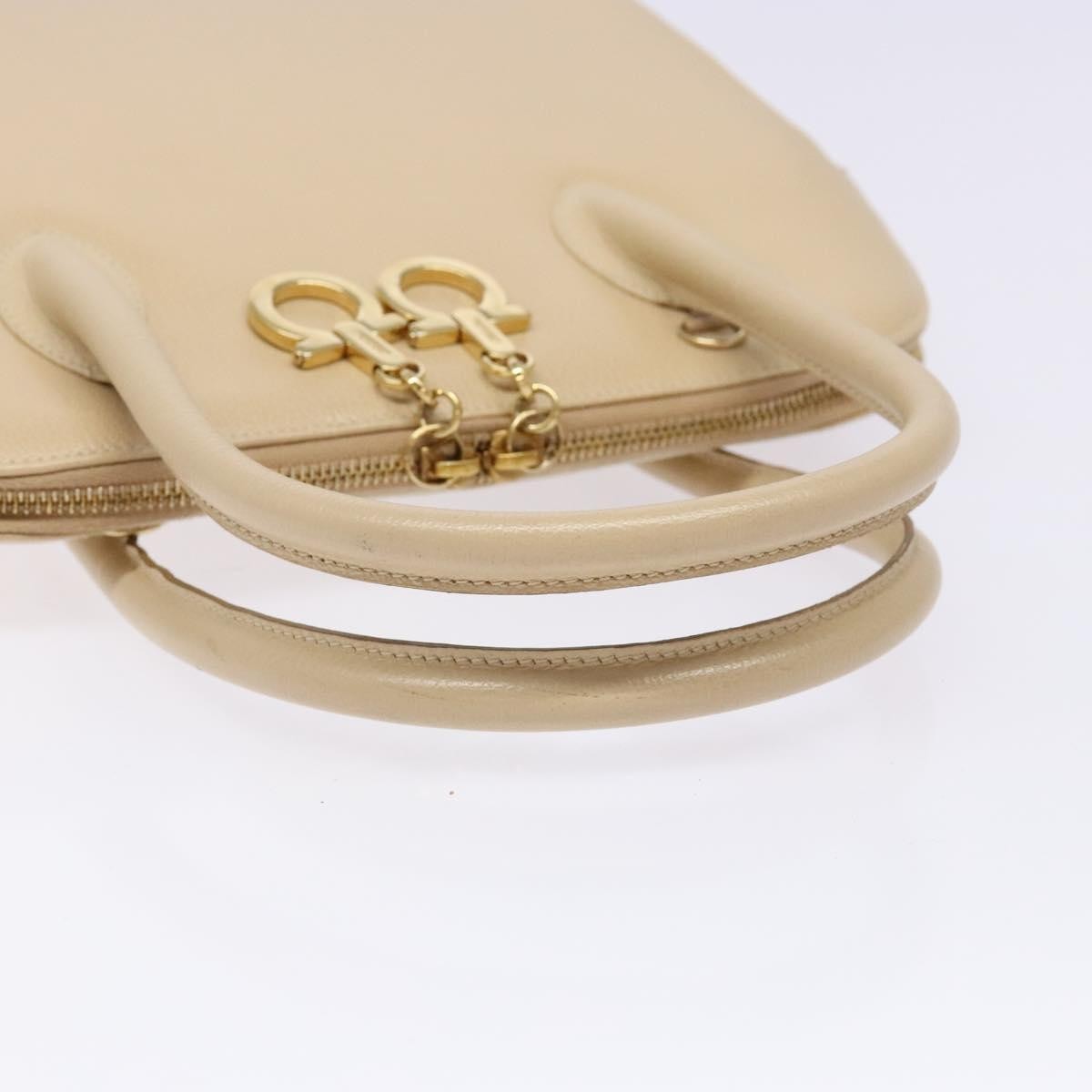 Salvatore Ferragamo Convertible Dome Gancini Leather, BEIGE, LEATHER, Handbag