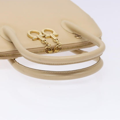 Salvatore Ferragamo Convertible Dome Gancini Leather, BEIGE, LEATHER, Handbag