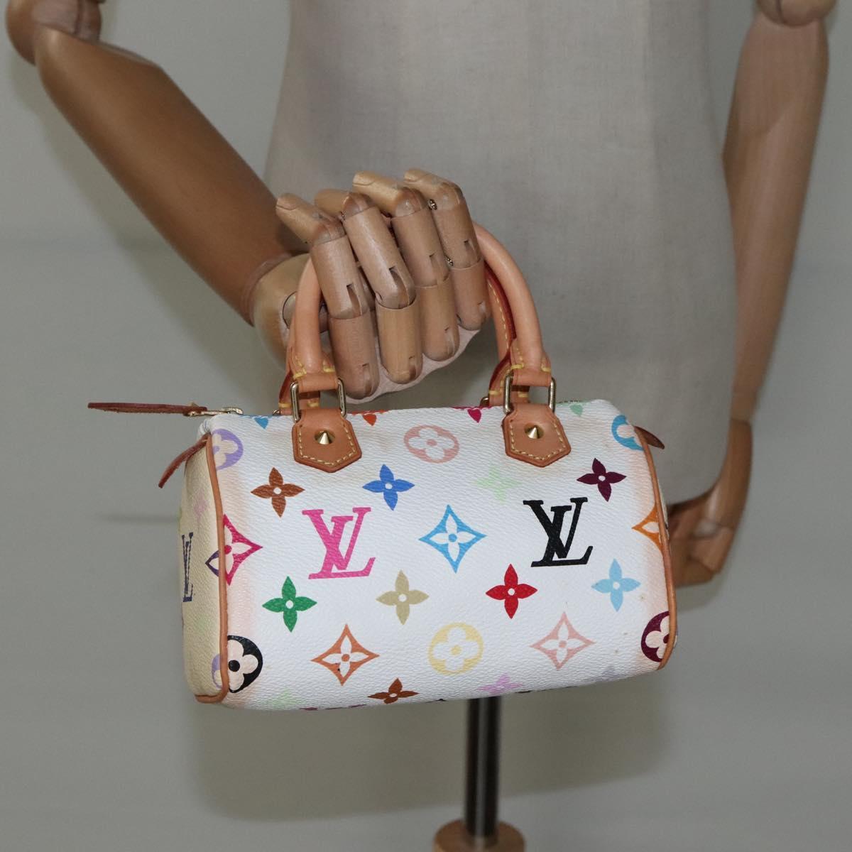 Louis Vuitton Speedy Mini HL Handbag Monogram Multicolor, WHITE, CANVAS, Handbag