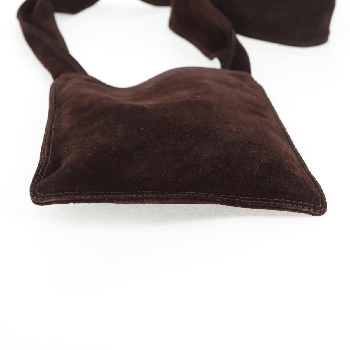 Chanel Vintage Shoulder Bag Suede, BROWN, SUEDE, Shoulder bag