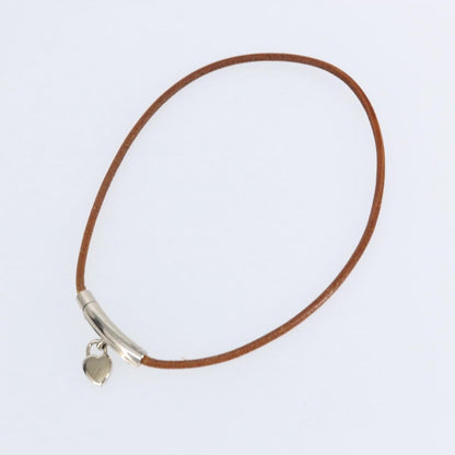 Hermes Annee Mediterranee Cadena Charm Necklace Metal and Leather, BROWN, LEATHER, Necklace
