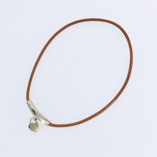 Hermes Annee Mediterranee Cadena Charm Necklace Metal and Leather, BROWN, LEATHER, Necklace