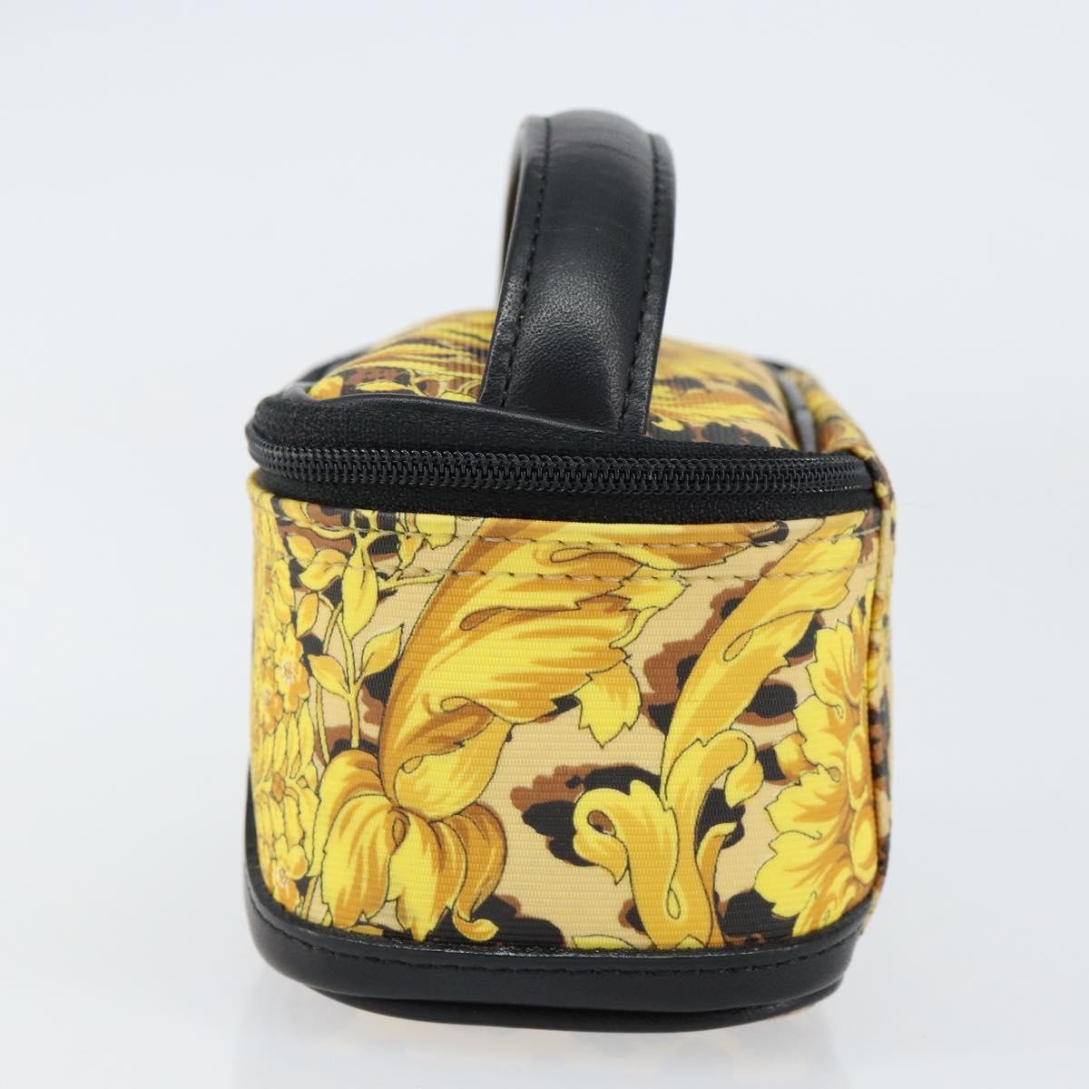 Versace Vanity Hand Bag Canvas and Leather, GOLD, LEATHER, Clutche & pouche