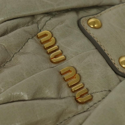 Miu Miu Coffer Convertible Satchel Leather, BEIGE, LEATHER, Handbag