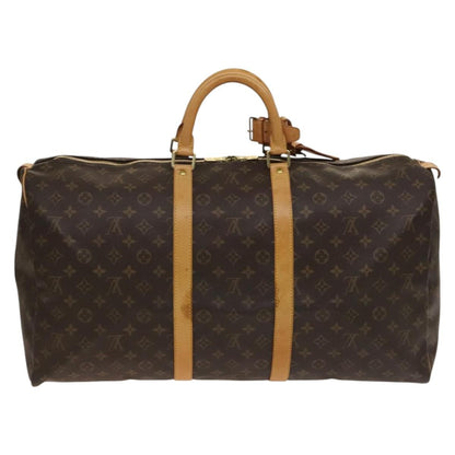 Louis Vuitton Keepall Bag Monogram Canvas, BROWN, CANVAS, Travel bag