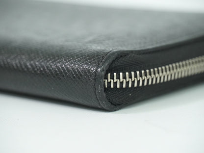 Louis Vuitton Zippy Organizer Taiga Leather, BLACK, LEATHER, Wallets